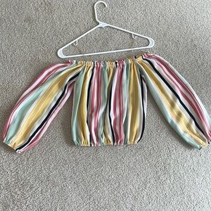 Off the shoulder striped top